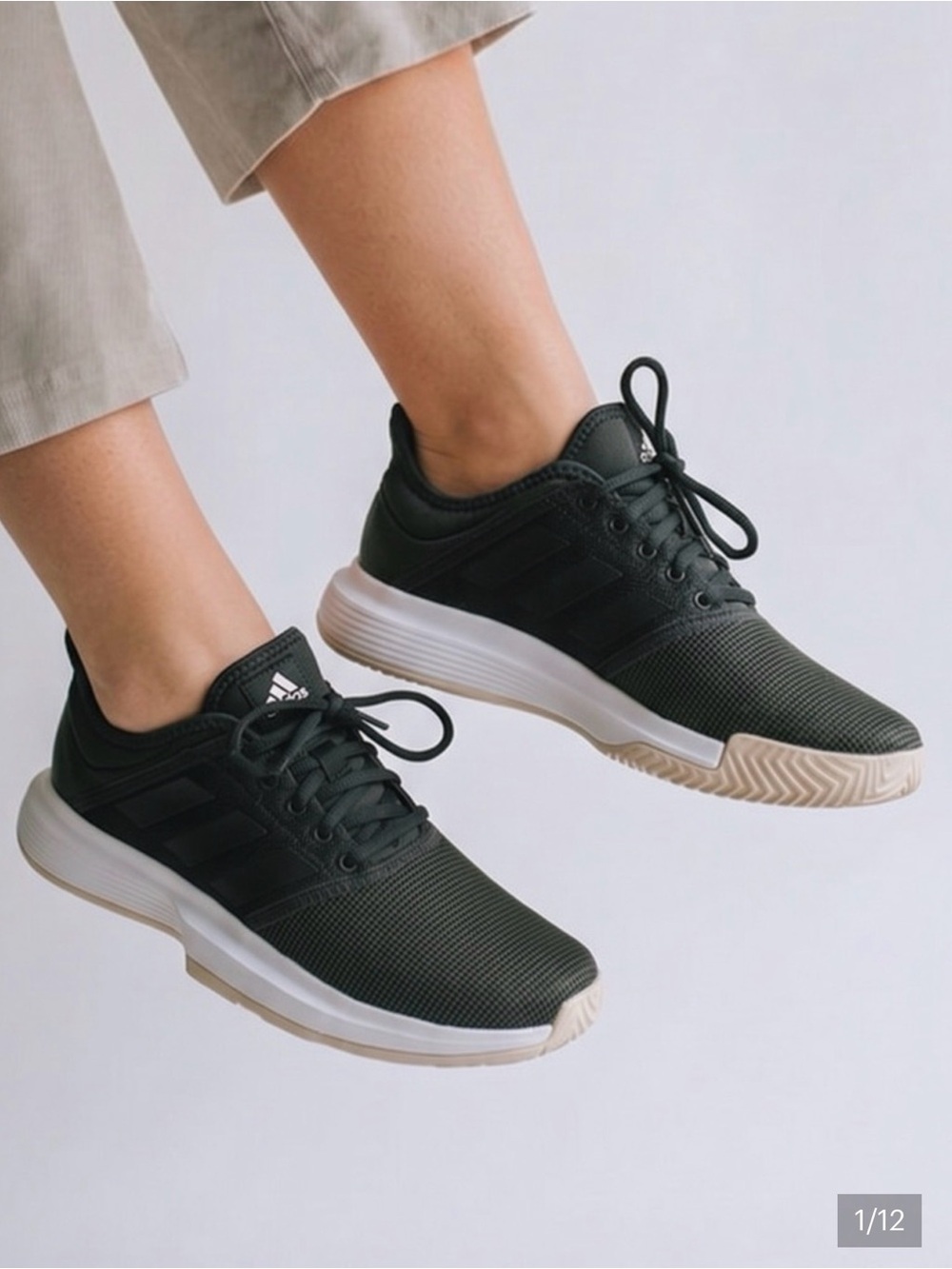 adidas women’s  Olive Green Athletic Runners with Gum Outsole